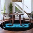 thumbnail image 3 of Round Rugs 5Ft, Blue Game Handle Round Area Rug Washable Indoor Throw Carpet, Video Gamer Console Earphones Black Soft Non Slip Circle Rug for Cabinet Bathroom Home Decor Aesthetic, 3 of 8