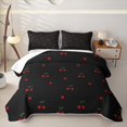 thumbnail image 2 of Erosebridal Red Cherry Heart Bed Spread Queen,Fruit Theme Queen Coverlet Set For Girls,3-Piece, 2 of 7