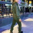 thumbnail image 3 of MIUOWANP Two piece Sets for Women Women Tracksuits Long Sleeve Coat Knee Hole Zipper Hooded Sports Suit, 3 of 5