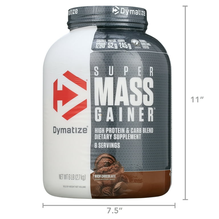 Dymatize Super Mass Gainer Rich Chocolate 6 lbs Whey Casein Protein for Muscle Growth Weight Gain Walmart