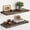 Dark Brown, variant on Floating Shelves Set of 2, Solid Elm Wood Wall Shelves 24 Inch - Invisible Bracket Mount for Living Room, Bedroom, Kitchen, Bathroom - Brown
