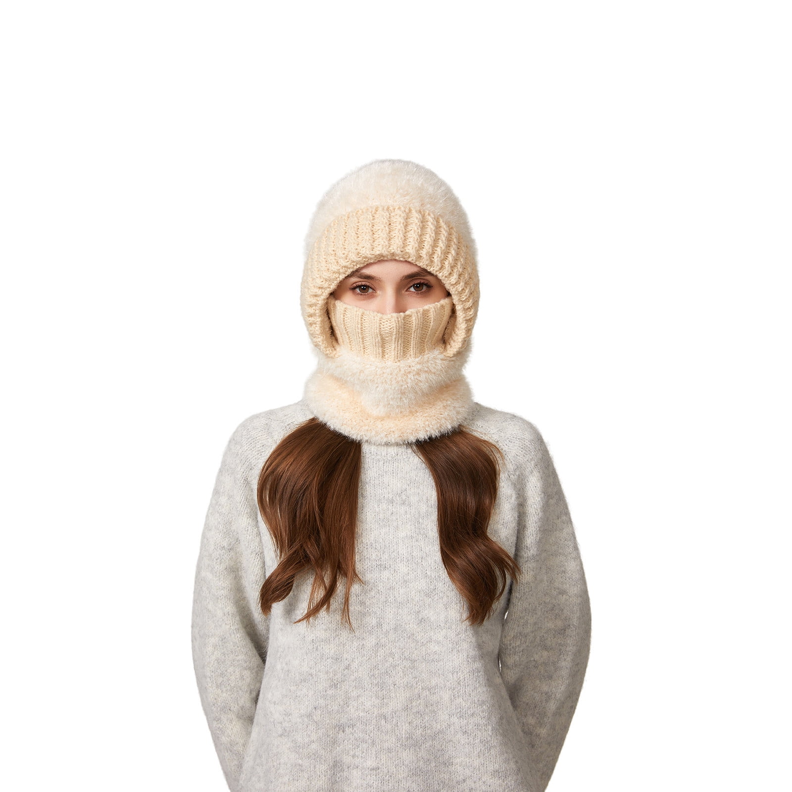 YZEGDCH Khai Balaclava Winter Ski Mask for Men and Women Windproof Hooded Scarf Neck Warmer Scarf Helmet Hood Cold Weather Set, Gift for Women Men
