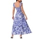 thumbnail image 3 of INSPIRE CHIC Vestidos de playa bohemios de verano para mujeres, con escote cuadrado, sin mangas, con volantes, florales y fluidos, vestido largo L azul oscuro, 3 of 5