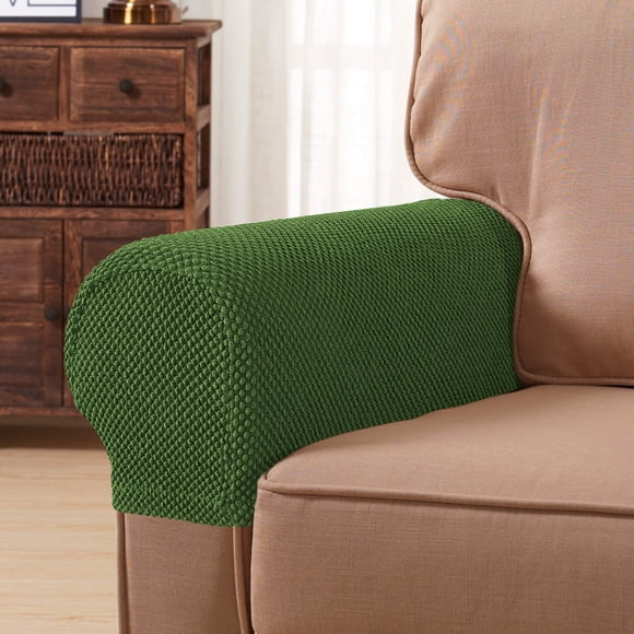 Subrtex Funda Reposabrazos Stretch Textured Mini Dots Protector de Muebles (Juego de 2, Verde)