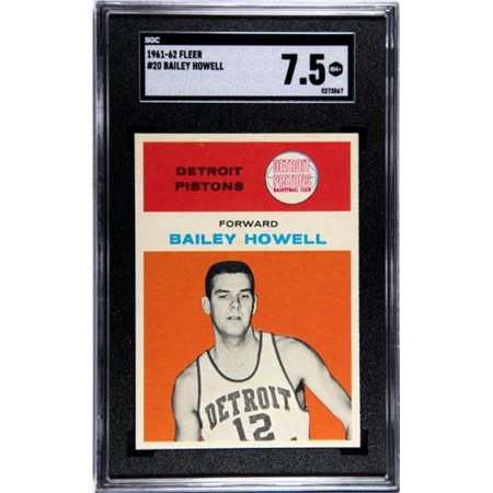 RDB Holdings & Consulting CTBL-041336 No.20 Bailey Howell 1961-1962 Fleer NBA Rookie Card - SGC Graded 7.5 NM Plus Detroit Pistons-HOF