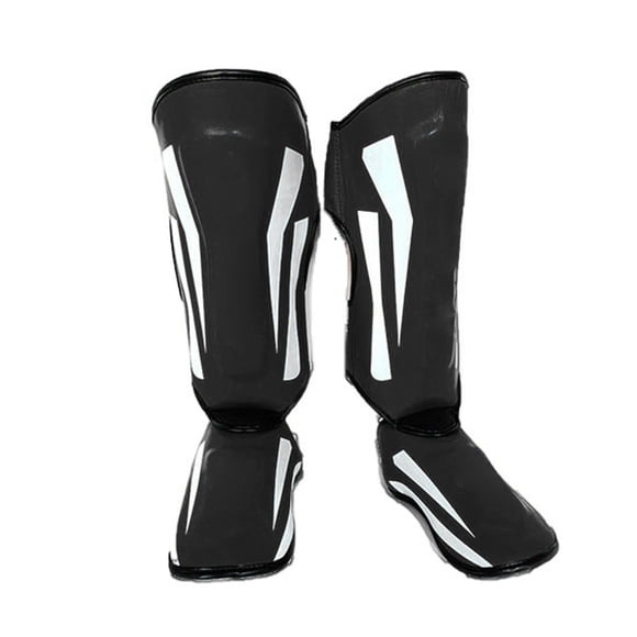 Traje de equipo de protección Espinilleras para artes marciales, Protector de pie y pierna de cuero PU, almohadillas protectoras gruesas para Kickboxing, equipo de entren Abanopi  Traje de equipo de protección