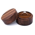 thumbnail image 3 of Pnellth Valentine Day Ring Box Vintage Wooden Ring Storage Box Double Ring Display Case for Proposal Engagement Valentine Day, 3 of 8