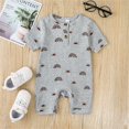 thumbnail image 2 of Gibobby Mameluco polar Monos para bebé niña/niño, ropa de manga corta, mono con estampado de arcoíris, traje de verano de 3, 6, 12, 18 y 24 meses(F, 3-6 Meses), 2 of 3