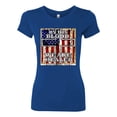 thumbnail image 3 of By His Blood We Are Healed Inspirational/Christian Womens Slim Fit Junior Tee, Royal, Large, 3 of 5