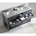 thumbnail image 5 of Caroline Estate 60" Double Bath Vanity in Gray with White Marble Top and Round Sinks with Matching Mirror, 5 of 6