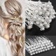 thumbnail image 3 of 20 horquillas para el pelo con cristales de perla y flor de diamante: elegantes pinzas para bodas, graduaciones y fiestas, de alta calidad y ligeras., 3 of 5