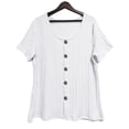 thumbnail image 4 of Vmvidoty Blouses for Women Dressy Round Neck Button Summer Tops Casual Tunic Shirts White M, 4 of 5
