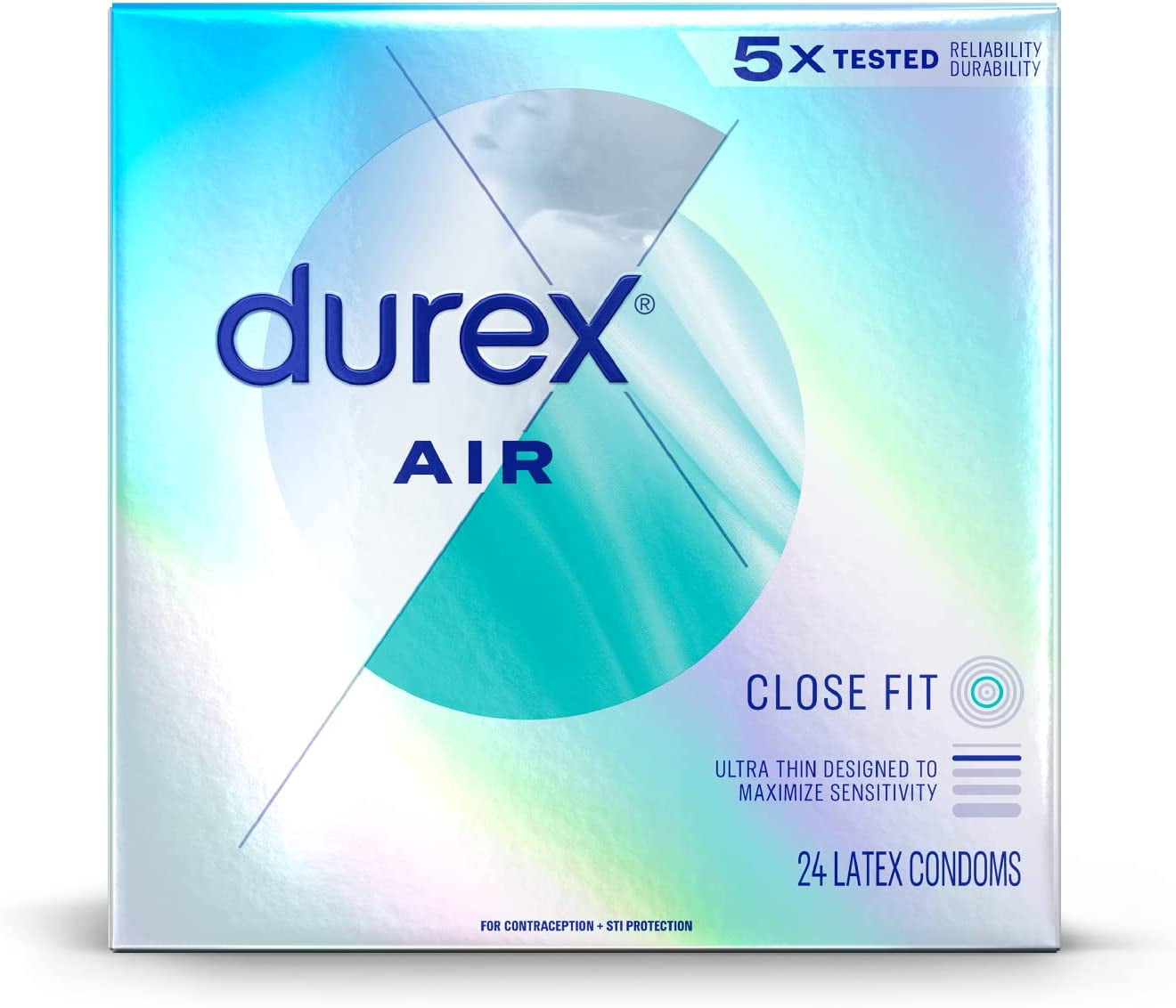 Durex Air Condoms Extra Thin, Transparent Natural Rubber Latex Condoms