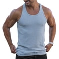thumbnail image 2 of sunsanly O-Neck Sleeveless Racerback Men Vest Summer Ribbed Solid Color Fitness Vest Top, 2 of 8