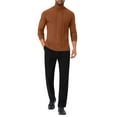 thumbnail image 2 of Suéteres de cuello alto para hombres INSPIRE CHIC, suéteres de punto cálidos de color sólido, suéteres de pullover marrón M, 2 of 6