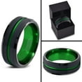 thumbnail image 4 of P. Manoukian Tungsten Wedding Band Ring 8mm for Men Women Green Black Beveled Edge Brushed Polished Lifetime Guarantee Size 11, 4 of 4