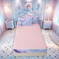thumbnail image 4 of meiyoeat Mermaid Princess Scale Zipper Twin Comforter Sets with Fitted Sheet and 2 Pillowcases for Girls, Sparkle Initial R Zipper Bedding Set for Kids, Purple Blue, Pink Reversible, 4-Piece, 4 of 6