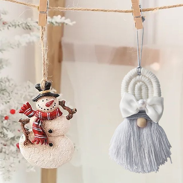 Boho Handmade Macrame Rainbow Santa Wall Hanging Ornaments Baby Shower Nursery Dorm Room Home Party Christmas Tree DecorationGreyUnited States He Qiyong unisex