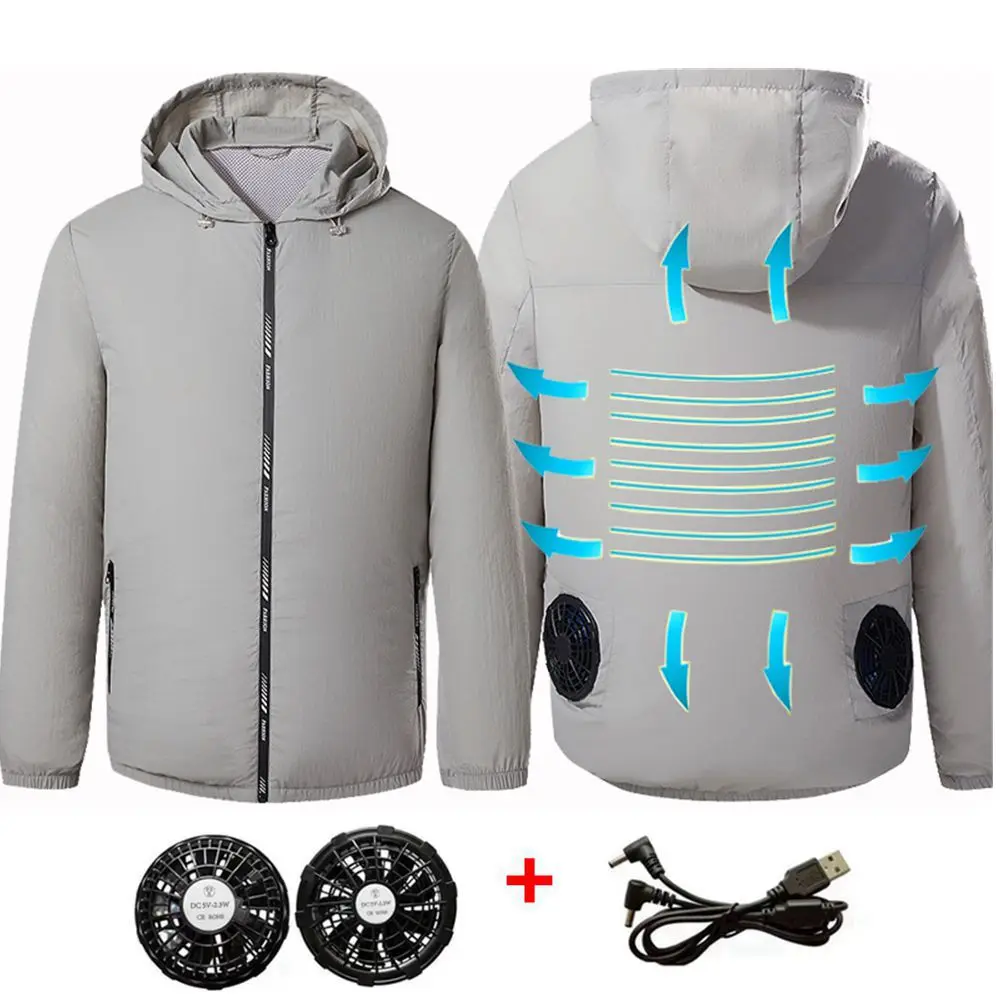 2024 Outdoor Summer USB Electric fan cooling Jackets men Air