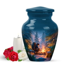 Yatskia Night Campfire Mini Memorial Keepsake Urns for Human Ashes Adult Male and Female, Small Funeral Burial Urn for Ashes Adult Dad, (Classic Pack of 1, 3 Inch)
