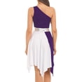 thumbnail image 3 of iiniim Women's Sleeveless Liturgical Praise Dance Color Block Irregular Hem Lyrical Worship Dress Dancewear Purple S, 3 of 7