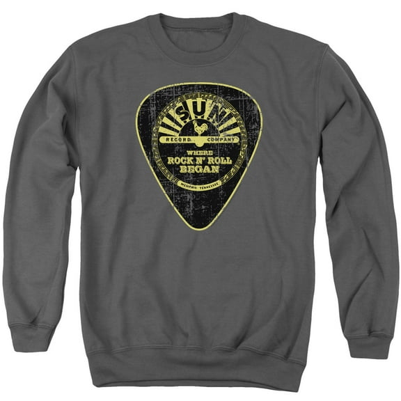 Sun Guitar Pick Adult Crewneck Sweatshirt Charcoal