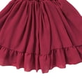 thumbnail image 4 of AINIYS Girls Off-The-Shoulder Dress With Elastic Neckline And Front Tie Closure Flowy Skirt For Spring Outing And Garden Party Wine 5-6Years, 4 of 4