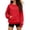 Red, variant on Ozmmyan Womens Crew Neck sweatshirts Womens Long Sleeve Pullover Sweatshirt With Zipper Pockets Loose Casual Solid Fall Winter