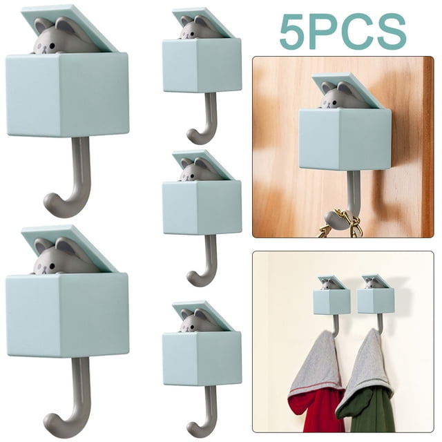 Ganchos Decorativos Kuymtek para Pared Con Dibujos Azul Claro 5 Uds.
