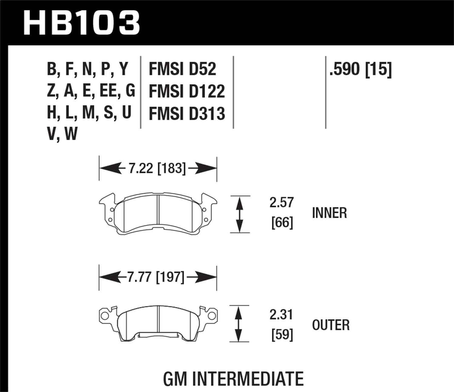 Hawk Performance HB103P.590 SuperDuty Disc Brake Pad