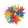 Pack of 12 Tropical Island Luau Party Rainbow Flower Wristlet/Anklet Bracelets 10"