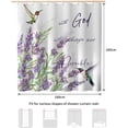 thumbnail image 5 of MIZHONA Lavender Shower Curtain,Hummingbird and Birds Fabric Shower Curtains Purple Floral with Quote Bathroom Decor 72"X72", 5 of 8