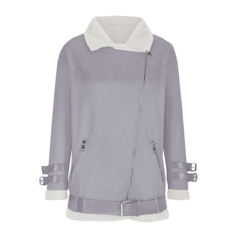 FNFYFH Women's Winter Faux Fur Lapel Coats Long Sleeve Solid Color