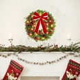 thumbnail image 7 of Hvmvliv 11.81in Lighted Christmas Wreath with Balls and Red Bow Artificial Xmas Wreath for Front Door Decoration Winter Home Front Door Decor Red, 7 of 7