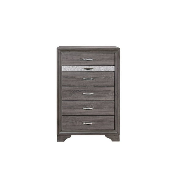 Global Furniture USA Seville Melamine Wood Gray 6-Drawer Chest