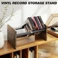 thumbnail image 5 of TAVR Furniture Vinyl Record Storage Rack, 80-100 LP Organizer, Wooden & Metal Album Magazine Storage Rack, Quick Assembly Record Display Rack, Brown, 5 of 8