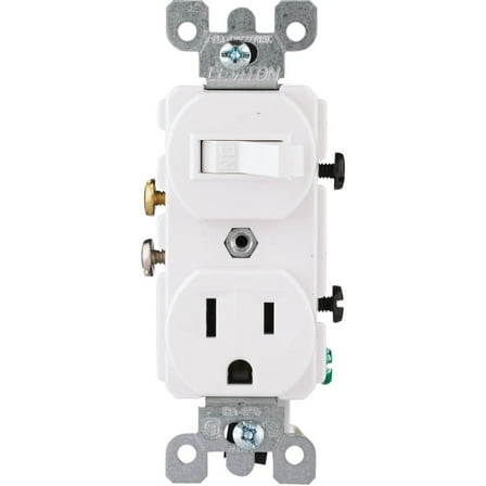 1PACK Leviton White 15A Heavy-Duty Switch & Outlet