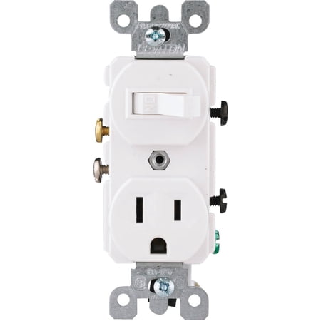 Leviton 15A Duplex Receptacle in White — UL Listed for US Residential Electrical Code Compliance, Drop-in NEC-Standard Wiring