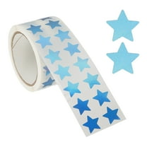 Star Stickers Roll 1/2", 1000 Pcs Metallic Foil Stars Self-Adhesive Labels, Metallic Blue