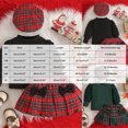 thumbnail image 4 of WXFAZCVU Girls 3 Piece Outfits Knit Long Sleeve Top Plaid Skirt and Beret Hat School Set Size 2-3 Years, 4 of 4