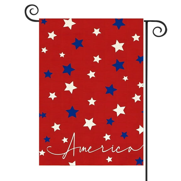 DMERBYL 4th of July America Garden Flag 12x18 Inch Double Sided Outside, Independence Day Patriotic Stars Yard Outdoor Decoration