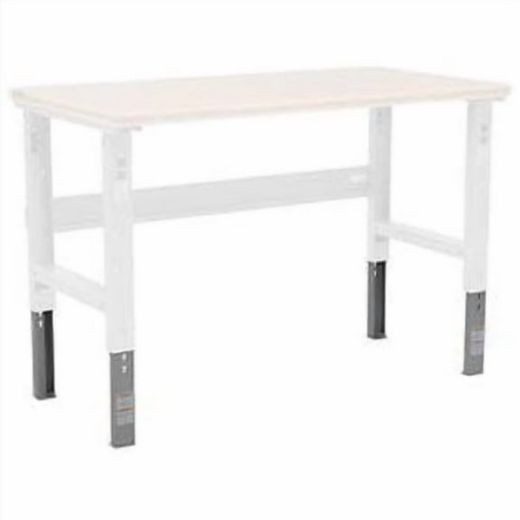 Global Industrial Height Adjustable Leg Extender Kit 35-1/2" to 43", 43" Height Steel, Gray, 2-Piece