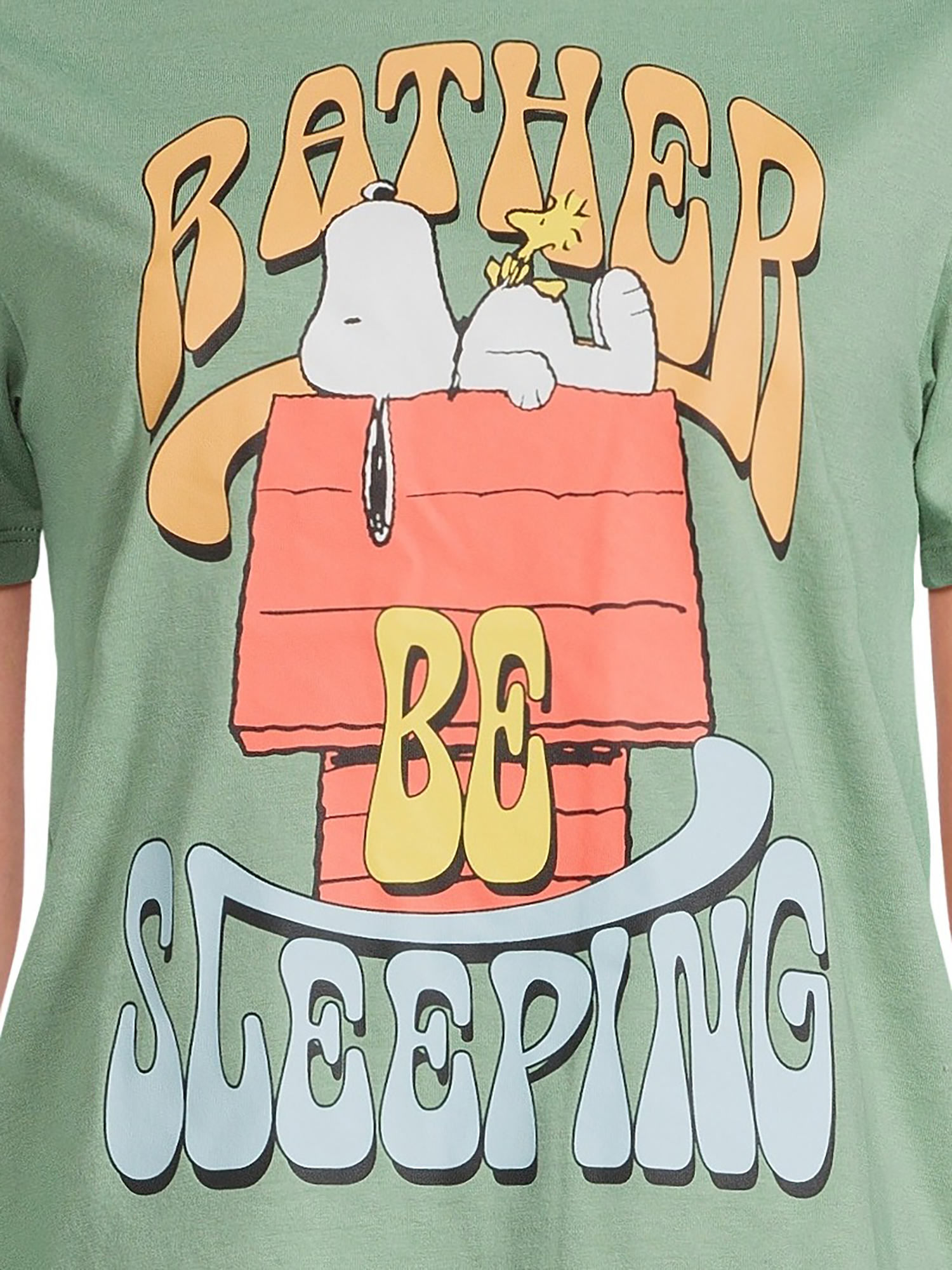 Snoopy Rather Sleeping Juniors T-Shirt