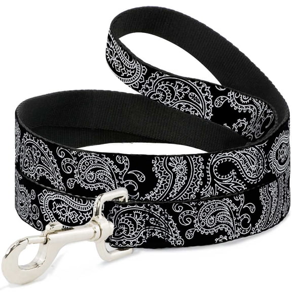 Buckle-Down Pet Leash, Dog Leash, Paisley Black White, 6 Feet Long 1.0 Inch Wide