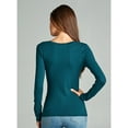 thumbnail image 3 of Emmalise Women's Casual Basic V-Neck Tshirt Long Sleeves Tee Top - Junior and Plus Sizes, 3 of 4