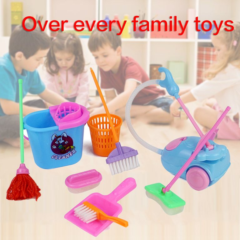 9 Pcs Pretend Play Toys Set Simulation Cleaner Ware Children House