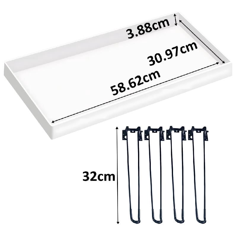 Epoxy Resin Silicone Set for Crafting Tables with 4 Metal Legs Reusable