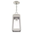 thumbnail image 3 of 20854-91 Livex Lighting Oslo - 1 Light Outdoor Pendant Lantern in Mid Century Modern Style - 6.25 Inches wide by 14.5 Inches high-Brushed Nickel, 3 of 11