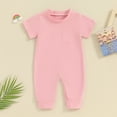 thumbnail image 2 of Bagilaanoe Newborn Baby Girls Boys One-pieces Short Sleeve Jumpsuit 3M 6M 12M 18M Infant Romper Summer Casual Clothing, 2 of 7