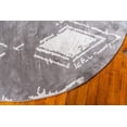 thumbnail image 2 of Jill Zarin’s Uptown Round Distressed Modern Area Rugs, Gray, 2 of 8